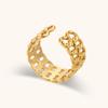 Venta Caliente Transfronteriza Europea y Americana Joyería de Anillo Abierto con Cadena Regular Multicapa Anillo de Cadena de una Sola Fila Simple de Acero Inoxidable