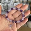Pulseira Popular de Ametista Natural do Douyin para Cobre Yun Prateado Série Presente para Melhores Amigas, Estudantes e Casais