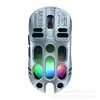 Ratón Inalámbrico Popular Bluetooth de Tres Modos, Recargable, Iluminado RGB, Diseño Mecánico Hueco, Ratón para Juegos que Produce Sonido