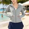 Ropa de Protección Solar Transfronteriza Estilo Lulu para Mujer, Chaqueta Fresca Transpirable de Seda de Hielo Ajustada, Top Sencillo de Protección Solar para Verano, Personalizable