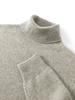 Suéter de punto de cachemira sin costuras de primera línea, suéter de solapa alta grueso de doble hebra para hombre, camisa base cálida de otoño e invierno