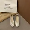 Primeiro Encontro Jifangtou Polka Dot Francês Sapatilhas de Ballet Salto Baixo Sapatos de Salto Único Meninas Laço Salto Grosso Mary Jane