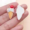 Juguete de Comida para Helado de Cono de Fresa DIY Bolsa de Resina Cadena para Teléfono Móvil Colgante Colgante Accesorios para Llavero Bolsa de Materiales