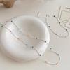 Collar Cuadrado de Plata de Ley S925 Color Frijol Diseño de Nicho para Mujer Pulsera Arcoíris Cadena de Tobillo de Perlas Redondas Cadena de Clavícula Colorida