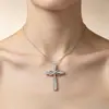 Colar Cruz Torcida em Forma de 8 Amor Infinito Eterno para Mulheres, Colar com Pingente de Nó Cruzado Fashion de Luxo Leve com Pedras de Diamante