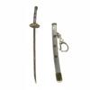 Anime Naruto Sasuke Grama Faisão Espada Samurai Espada Preto e Branco Duas Cores Metal Modelo Chaveiro Trompete Arma