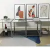 Estante de Almacenamiento de Vidrio Templado Carrito Pequeño Estilo Ins de Acero Inoxidable con Ruedas Mesa de Café Mesa Lateral Móvil para Sofá Carrito de Comedor Mesa de Té