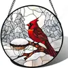 Pingente de Vitral Crisgif - Coruja Verde Pegador de Porta Jardim Pátio Divertido Pássaro Pegador de Sol