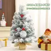 Árvore de Natal Artificial Amazon 45/60CM Agulha de Pinheiro Mista Densa Árvore de Natal Flocada Mini Árvore de Natal de Mesa