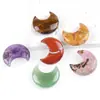 Ornamento de Lua de Cristal Natural de 30mm Decoração Criativa para Mesa de Casa Ornamento Crescente Sem Furo de Jade Ágata