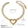 Colar Coração Vazado Francês Mais Vendido Aço Inoxidável Banhado a Ouro Real 18K Pulseira Simples Elegante Estilo Ins Transfronteiriço