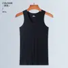 Camiseta sin mangas para hombre de comercio exterior transfronteriza para verano, otoño e invierno, acanalada, elástica, ajustada, capa base deportiva, color liso