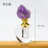 Botella de Perfume de Cristal Natural Botella Dispensadora de Vidrio Estilo de Lujo Accesible y Elegante Botella Dispensadora de Piedra Cruda de Cristal Botella Sellada