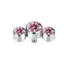 Anillo para Ombligo Roscado de Aleación de Titanio F136 con Diamante Incrustado, Cabeza de Uña con Labio de Diente Interno, Clavícula, Uña Incrustada, Uña de Diafragma para Injerto de Piel