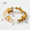 Estilo de Venta Caliente en Xiaohongshu Pulsera de Cristal Amarillo Natural Torre Amarilla Cristal Amarillo Atracción de Riqueza para Mujeres Pulsera de Ojo de Tigre Dorada de Alta Gama a la Moda