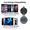 Adaptador USB modificado para coche y motocicleta, impermeable, carga rápida para teléfono móvil, cargador de coche PD con interruptor
