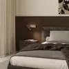 Lámpara de Pared Minimalista Italiana para Mesita de Noche Luz de Lujo Simple Protección Ocular Espectro Completo Pared de Fondo de Sofá con Interruptor Lámpara de Lectura