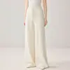 Pantalones de Cachemir de Cintura Alta Pierna Recta para Mujer Gruesos Sueltos de Pierna Ancha Casual Adelgazantes de Temperamento Versátiles Tejidos