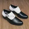 Zapatos de Cuero Puntiagudos para Hombre, Nuevo Estilo Primavera y Verano, Zapatos de Cuero Blancos con Cordones de Vestir Formales, Moda Británica de Cuero Genuino de Tacón Alto para Bodas de Hombre
