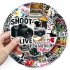 50 piezas de pegatinas para fotógrafos, herramientas creativas de cámara, graffiti, planificador transfronterizo, guitarra, pegatinas decorativas para refrigerador