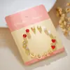 Set de 7 Aretes de Acero de Titanio Estilo Coreano Borla Lazo Ins Versátiles Lindos Aretes para Mujer