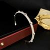 Pulsera Italiana Hecha a Mano con Artesanía de Trefilado, Joyería de Estilo Palacio Vintage, Moda Elegante, Electrochapada Bicolor, con Diamantes de Alto Carbono para Mujer