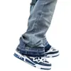 AliExpress 2026 Verano Moda Masculina Más Vendido: Pantalones Casuales Versátiles Azules con Manchas y Desgastados al por Mayor