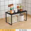 Armazenamento em Gabinete Camadas, Bancada Pequena, Suporte de Armazenamento para Cozinha de Mesa, Prateleira de Armazenamento, Divisória para Condimentos, Pratos e Utensílios