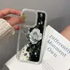 Adecuado para funda de teléfono iPhone 17 Pro Blanco Rosa Diamante Brillante, Sensación de Alta Gama para Apple 16, Diseño Único con Agujeros Grandes, Anti-Caídas para 14/15