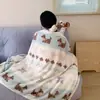 Manta de Dibujos Animados con Temática de Leche para Otoño e Invierno, Manta Gruesa de Forro Polar para Siesta, Manta Casual de Forro Polar, Manta Gruesa de Franela, Manta de Sofá Transfronteriza