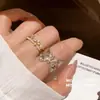 ¡Perlas y Corazones en Perfecta Armonía! Anillo de Perla Estrella de Doble Capa, Anillo de Personalidad Moda Verano, Anillo Ajustable, Accesorio de Mano Versátil para Mujer