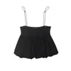 Artículo Popular de Venta Rápida Transfronterizo Nuevo de Primavera 2026 Ropa para Mujer Color Sólido Silueta Globlo Hebilla Top 5584228