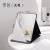 Espejo plegable, espejo de maquillaje, adecuado para colocar sobre un escritorio, ideal para dormitorios de estudiantes, espejo de tocador de mesa, diseño abatible, portátil y fácil de transportar
