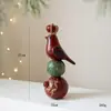 Resina Papá Noel Caballo Mecedor Casa Adornos de Escritorio Adornos de Ambiente Festivo para el Hogar Regalos de Navidad