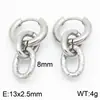 Pendientes de Acero Inoxidable 304 Cadena Cubana con Borlas Joyería Chapado en Oro de 18K Clip para Oreja Pendientes Unisex