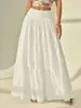 Falda Larga Elegante de Color Puro Línea A para Mujer, de Venta Caliente Transfronteriza Europea y Americana en Amazon Temu, Falda Casual de Vacaciones