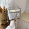 Comércio exterior estilo coreano transfronteiriço bordado de losango com linha de bordado feminina 2026 novo estilo moderno bolsa transversal de ombro com corrente de losango bolsa quadrada pequena de mão
