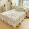 2025 Nuevo Estilo Algodón Puro Estilo Francés Encaje Acolchado Falda de Cama Individual Pieza Única