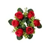 Candelabro de Flor de Rosa Artificial Corona Decoración de Mesa Flor Hoja de Eucalipto Amazon Más Vendido Producto Nuevo Guirnalda de Hojas de Eucalipto