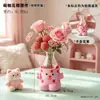 Pequeno ornamento de vaso de vidro em formato de urso marrom para arranjo de flores na sala de estar, decoração fofa para mesa de escritório, entrada de casa