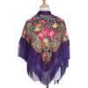 Pañuelo étnico para la cabeza, chal con borlas estampado retro para mujer, pañuelo cuadrado estampado, disponible en stock.