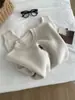 Suéter de Punto Suave y Grueso Bordado de Oso para Mujer Estilo Coreano Holgado Gris de Manga Larga Ropa Interior Cálida de Otoño e Invierno