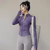 Jaqueta Esportiva Pilates Emagrecedora Secagem Rápida Top Feminino Yoga Manga Longa Conjunto de Roupa para Corrida Fitness