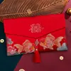 Sobres Rojos Bordados con Borlas Estilo Chino para Saludos de Año Nuevo y Festival de Primavera, Sobres Rojos de Mil Yuanes, Sobre Rojo de Tela al por Mayor de Fabricante, Personalizable