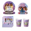 Tema de Festa de Aniversário K-Pop do Grupo Feminino Cross-Border Katseye Decorações Pratos de Papel Copos de Papel Balões Faixas Talheres