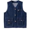 Colete jeans retrô Colete tático lavado americano puro Khaji pesado para definir o casaco de trabalho zhi masculino