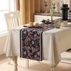 Camino de mesa con aislamiento impermeable y a prueba de aceite de tela de poliéster gruesa para mesa de comedor y sala de estar con diseño de flores y plantas retro americanas, venta al por mayor