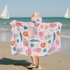 [Modelo de Colaboración para Piscina] Poncho de Microfibra con Broche del Fabricante Original, Toalla de Playa y Toalla de Baño Anticaída para Niños