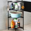 Estante de Almacenamiento para Baño de Piso a Techo Acero Inoxidable Suministros para Inodoro Trípode Completo Estante de Almacenamiento para Lavabo de Baño