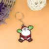 Llavero de goma suave de PVC de dibujos animados navideños, figura 3D de Papá Noel, muñeco de nieve y reno, regalo creativo